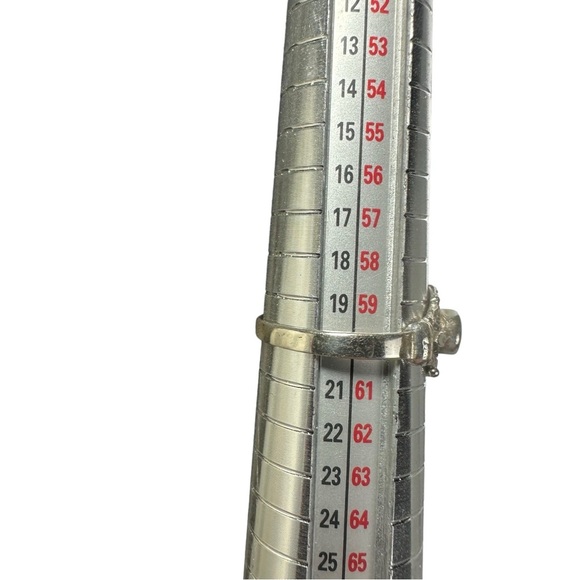 Vtg Sterling Silver Leaf Reposse Lapis Cabochon Band Ring Sz 9.25 Southwest Boho - Picture 5 of 15